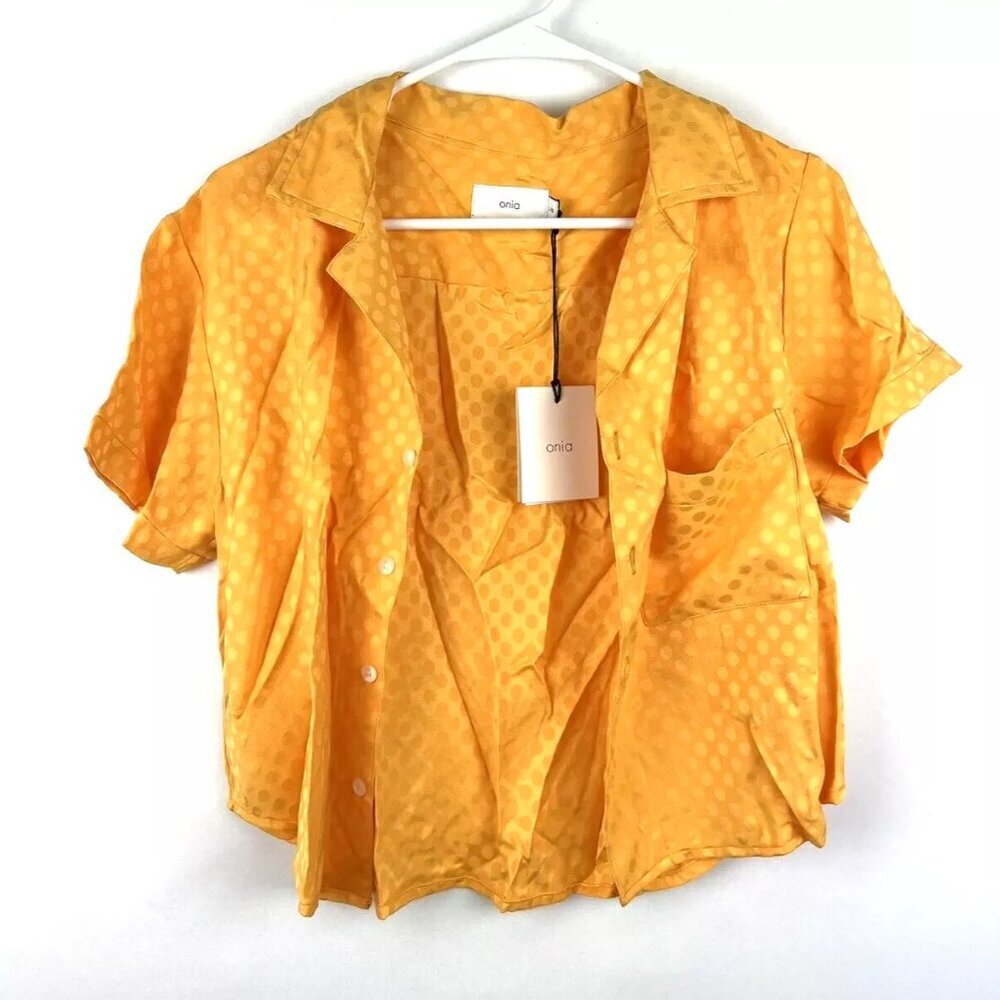 Onia Womens Celest Shirt Yellowish Orange Size Large